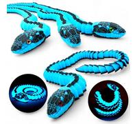Articulated Glow in The Dark Garter Snake - Fierce Blue Serpent with Vivid Glow, Realistic Motion, and Stunning Glass Eyes for Display, Gifting, or Fantasy Collectors