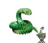 Articulated Model - 3D Printed Serpent Toy, Smooth Rotating Segmented Animal, Vivid Collectible Display Piece, Multi-Color Sculpture | Creative Birthday Present for Classroom Students Home Studio