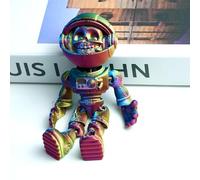 Articulated Skeleton Astronaut Figurine, 3D Printed Poseable Zombie Model with Flexible Joints, Fidget & Stress Relief Toy, Unique Desk Decor & Gift (Multicolor)
