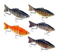 Articulated Swimming Lure | Ultra Realistic Lures - 7 Segments Articulated Baits with 5X Hooks for Lobina and Catfish in Saltwater, and Lakes