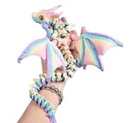 Articulated Winged Dragon, 3D Printed Animal Toy Figure, Flexible Dragon Model for Desk Display, Counter & Car Dashboard