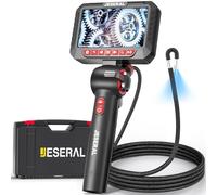 Articulating Borescope Camera - JESERAL 5" HD 1080P Inspection Camera Screen with 6 Led light, Endoscope Camera with 6.2mm Len IP67 Waterproof Probe, 3X Zoom Borescope Camera With Semi-Rigid 5FT Cable