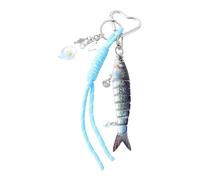 Articulating Fish Keychain Beads Decorative Articulating Body Design Fishing Lover or Keyring Collection Practical Fishing Lover Keyring, フリーサイズ