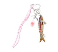 Articulating Fish Keychain Beads Decorative Articulating Body Design Fishing Lover or Keyring Collection Practical Fishing Lover Keyring, フリーサイズ
