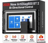TOPDON ArtiDiag800BT 2 OBD2 Scanner, Full System Bidirectional Car Diagnostic Tool, 28+ Functions, AUTOVIN, FCA AutoAuth CAN-FD Protocol, Wireless Bluetooth Diagnosis Scan Tool, 2 Years Free Updates