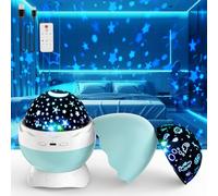 artidoo Night Light for Kids - Star Projector for Bedroom with 2 Theme(Dinosaur & Starry Sky - Night Lamp,4 LED Bulbs 9 Light Color Changing with USB Cable - Dinosaur Egg Design,Unique Gift- Blue.