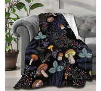 ARTIEMASTER Dark Wild Forest Mushrooms Customized Blanket Soft and Lightweight Flannel Throw Suitable for Use in Bed, Living Room and Travel 120"x90" for Family