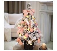 Artifical Desktop Christmas Tree,Xmas Mini Tree,60cm Pre Lit Table Christmas Tree,Encryption Flocking,With LED Lights And Felt Flower Pots