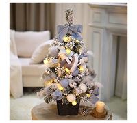 Artifical Desktop Christmas Tree,Xmas Mini Tree,60cm Pre Lit Table Christmas Tree,Encryption Flocking,With LED Lights And Felt Flower Pots