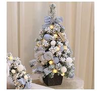 Artifical Desktop Christmas Tree,Xmas Mini Tree,60cm Pre Lit Table Christmas Tree,Encryption Flocking,With LED Lights And Felt Flower Pots