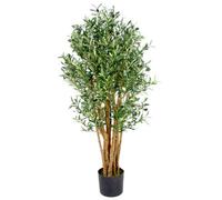 Artificial 125Cm Leaf Design Uk Realistic Artificial Olive Tree In Black Plastic Pot