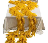 Artificial 6 Feet Autumn Harvest Cypress Leafs Garland, Faux Pine Wreath Hanging Vine Artificial Fall Botanical Garland for Thanksgiving Home Decor, Weddings, Mantle Parties and Christmas Decorations