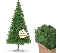 Artificial 6ft christmas tree with Metal Stand, Premium 800 PVC Tips