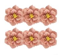 Artificial 6pcs 3D Crepe Paper Flowers Handmade Decorative Blooms for Birthday Parties, Weddings, and Retail Spaces (Pink 2 color)