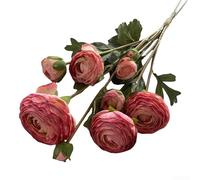 Artificial 9-Head Rose Bouquet for Home Wedding Decoration Indoor Outdoor Floral Arrangement 55cm Long Stem Red Rosy Pink Caramel(rosy)