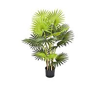Greenbrokers Artificial Fan Finger Palm Tree In Pot 95Cm/3Ft, Green