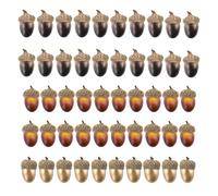 Artificial Acorns, 50 Pack Fake Nutty Craft Acorns with Natural Acorn Cap, Color Mixed Simulation Fruit Props for Vase Filler, Home House Autumn Favor, Thanksgiving Day Christmas Wedding Decor