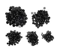 Artificial Animal Eyes Craft Buttons, 500pcs Black Flat Bottom Domed Sizes for Dolls and Toys - High - Quality Plastic, Creative DIY Sewing Accessories (Gris Oscuro y Azul Oscuro)