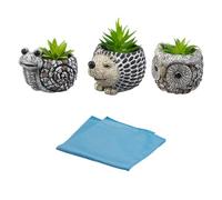 Artificial Animal Planters Set-Decorate Your Windowsill with Artificial Charm! Great garden decor for window in your home office, bathroom, bedroom. These decorations are realistic and cute plants.