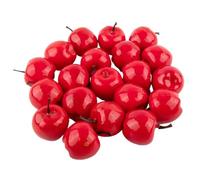 Artificial Apples 20pcs 1.2x1.4inch Simulation Realistic Christmas Mini Apples Unfading Decorative Fake Apples for Xmas Party Photography Artificial Apples Fake Fruit Faux Apples Mini Apples