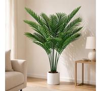 Artificial Areca Palm Tree 160cm with Pot, Faux Plant in Pot, UV Resistant | Realistic artificial palm with large fanning leaves and wrapped stems, ideal for living room, office and balcony deco