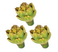 Artificial Artichoke Fake Vegetables Fruits Large Yellow Decoration Lifelike Flowers Bouquet For Kitchen Home Wedding Decorations(Yellow Green)