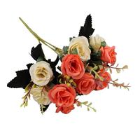 Artificial Artificial Roses.12 Little Plastic Plants For Hotel Wedding Christmas Tables Decorations Wall Basket for Plants (B, One Size)
