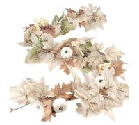 Artificial Autumn Fall Maple Leaf Garland, 180cm/70.87 Inches Fall Leaves Hanging Vine Artificial Autumn Foliage Garland Thanksgiving Decor For Home Wedding Fireplace Party Christmas(Pumpkin)