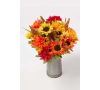 Artificial Autumn Flower Bouquet, Autumn Flowers, Set of 2 Homescapes Yellow One Size