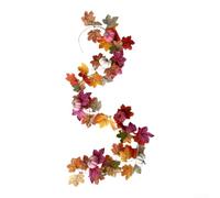 Artificial Autumn Garland 78.74in Maple Leaves Pinecones Decor for Fireplace Doorway Thanksgiving Halloween Party Home Garden Wall Backdrop Decoration Seasonal Foliage(Style-3)