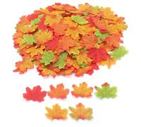 Artificial Autumn Leaves, 300 Pcs Fake Autumn Maple Leaves 6 Colors Faux Fall Maple Leaf for Wedding Decoration Thanksgiving Day
