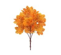 Artificial Autumn Leaves Simulated Decor Red Maple Leaf with Stem Realistic Uv Resistant Faux Branch for Home Indoor Outdoor Garden Fall Floral E