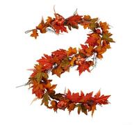 Artificial Autumn Maple Leaf Garland, 180cm Simulated Fall Leaf Pumpkin Berry Hanging Vine Garland Home Decor for Fireplaces, Thanksgiving Party