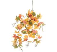 Artificial Autumn Maple Leaf Vine Garland, Plastic Hanging Decoration | Rustic Farmhouse Style, Smooth Surface, No Maintenance, Suitable for Living Rooms, Storefronts, Stair Banisters and Party