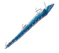 Artificial Bait Multi-Joint Swimbait Fishing Bait 13 Segment Tackle 9" Floating Eel Yell with Treble Hooks