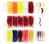 Artificial Bait Worms Fish,350 Pcs Soft Worms Fishings Lure Baits, Fishing Bait Box Set,Earthworm Baits Lifelike Fake Bloodworm,Artificial Worms Trout Lures For Fishing,Freshwater Saltwater