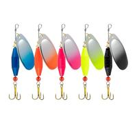 Artificial Baits, 5 Pieces with Artificial Lamellas and Metal Hooks, Metal Glitter Equipment, for Saltwater and Sweet Waters, for Sea Bass Boat Pond Trout River Stream