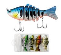Artificial Baits for Perch - Set of 5 Multiarticulated Artificial Perch | Realistic Swimbaits | For Outdoor Sports and in the Lake River