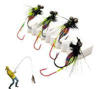 Artificial Baits for Water - 4 Pieces Carbon Steel for Outdoor Equipment - Artificial Fly Shape for the Sea | for Men River Lake Sea Sea and