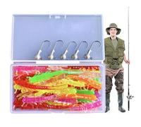 Artificial Baits, with Jig Head and Soft Realistic Body, Set of Baits for Trout and Bass in Freshwater - for the Sea River Lake and from the Boat or Shore