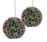Artificial Balls with Flowers, 2 Pieces Simulated Green Grass, Flower Ball, Shopping Mall, Hotel, Ceiling Decoration, Eucalyptus, Pendant