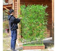 Artificial Bamboo Fence Panel100cm with 18 Poles 2.5m TallEcoFriendly Plant Decoration for Indoor/Outdoor Privacy Screen Balcony Courtyard Landscaping Easy Install