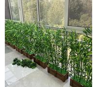 Artificial Bamboo Hedge Panel Privacy Fence for Artificial Plants 1 1.2 1.5 1.8m High Decorative Plastic Dividers for Home Office Green Wall Kit Perfect for Indoor Outdoor Use