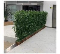 Artificial Bamboo Plant Wall Divider for Indoor Use5' Faux Greenery Room Separator for Shops Hotels & OfficesWooden Base Landscaping Decor 30x18x18.5cm