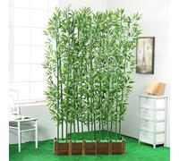 Artificial Bamboo Privacy Fence Divider, Realistic Greenery Fake Plant Panel for Home Garden Decor, Yard Partition Solution
