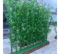 Artificial Bamboo Privacy Fence Easy Assembly Outdoor & Indoor Screen 1.5m Base 26pcs Perfect for Home Office Decoration (47.2in Height)