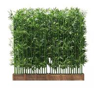 Artificial Bamboo Privacy Fence Panel Outdoor Indoor Decoration Bamboo Plant Divider for Green Wall Background Landscape Design Room Separator Garden Privacy Screen