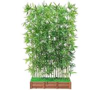 Artificial Bamboo Privacy Screen Kit - 4ft Tall Faux Bamboo Poles with Base - Tool-Free Connectors for Patio Fence, Garden Divider, Balcony Screening - Indoor/Outdoor
