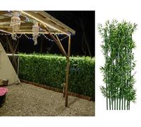 Artificial Bamboo Privacy Screen - Large Tall Faux Greenery Divider for Outdoor and Indoor Spaces
