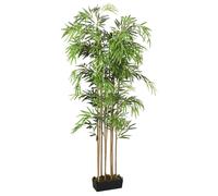 Artificial Bamboo Tree 120cm Green Textile Leaves Bamboo Trunks Plastic Pot 500